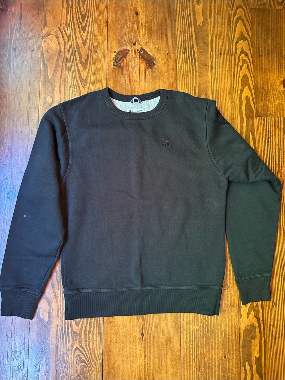 Champion Black Crewneck Sweatshirt with Subtle Logo